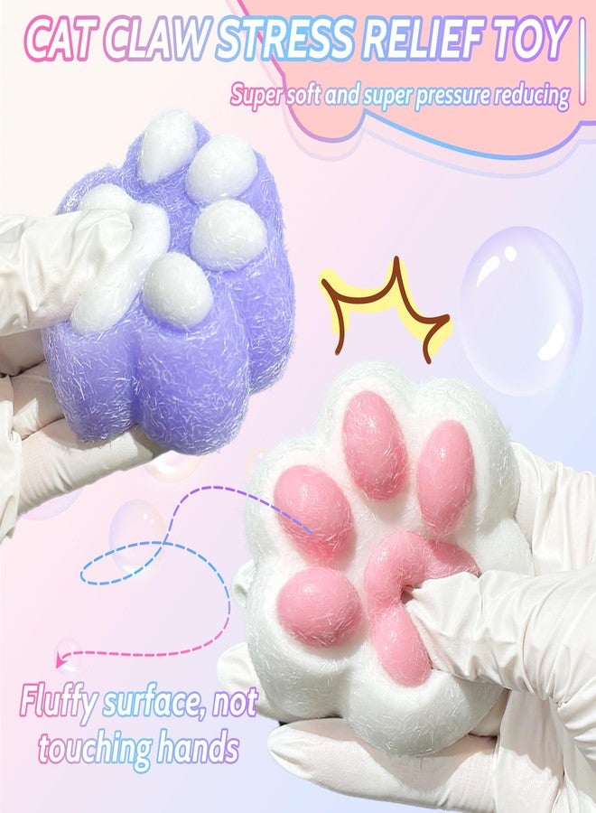 XPQKDC Stress Relief Toy Taba Cat Paw, 4Pcs Squeeze Toy Paw, Cute Sensory Toys, Handmade Soft Silicone Sticky Toys, Bouncy Stress and Relaxation Toy, Stretchable Springy Cat Paw, Gifts for 3-10 Year Old Girl - Image 3